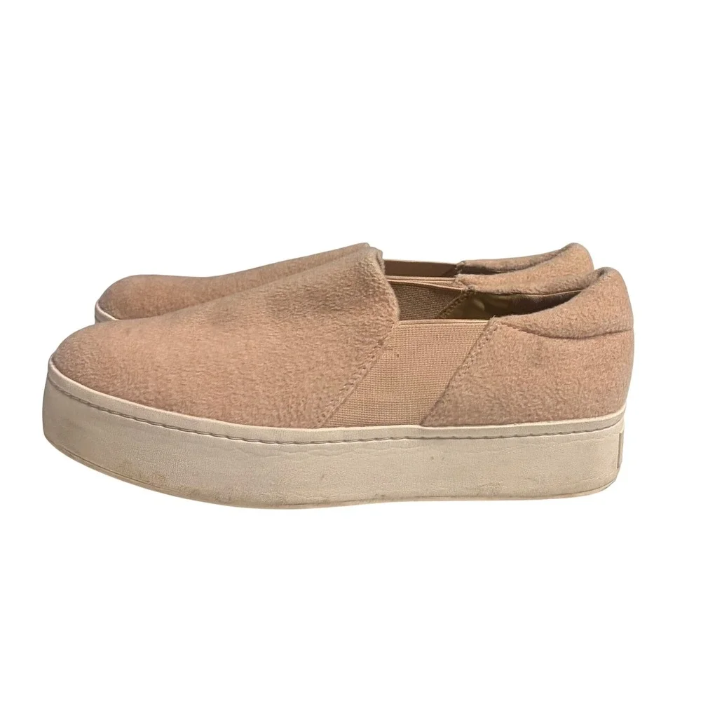 Vince Warren Platform Sneakers Womens 9 Blush Pink‎ Felt Slip On Shoes
